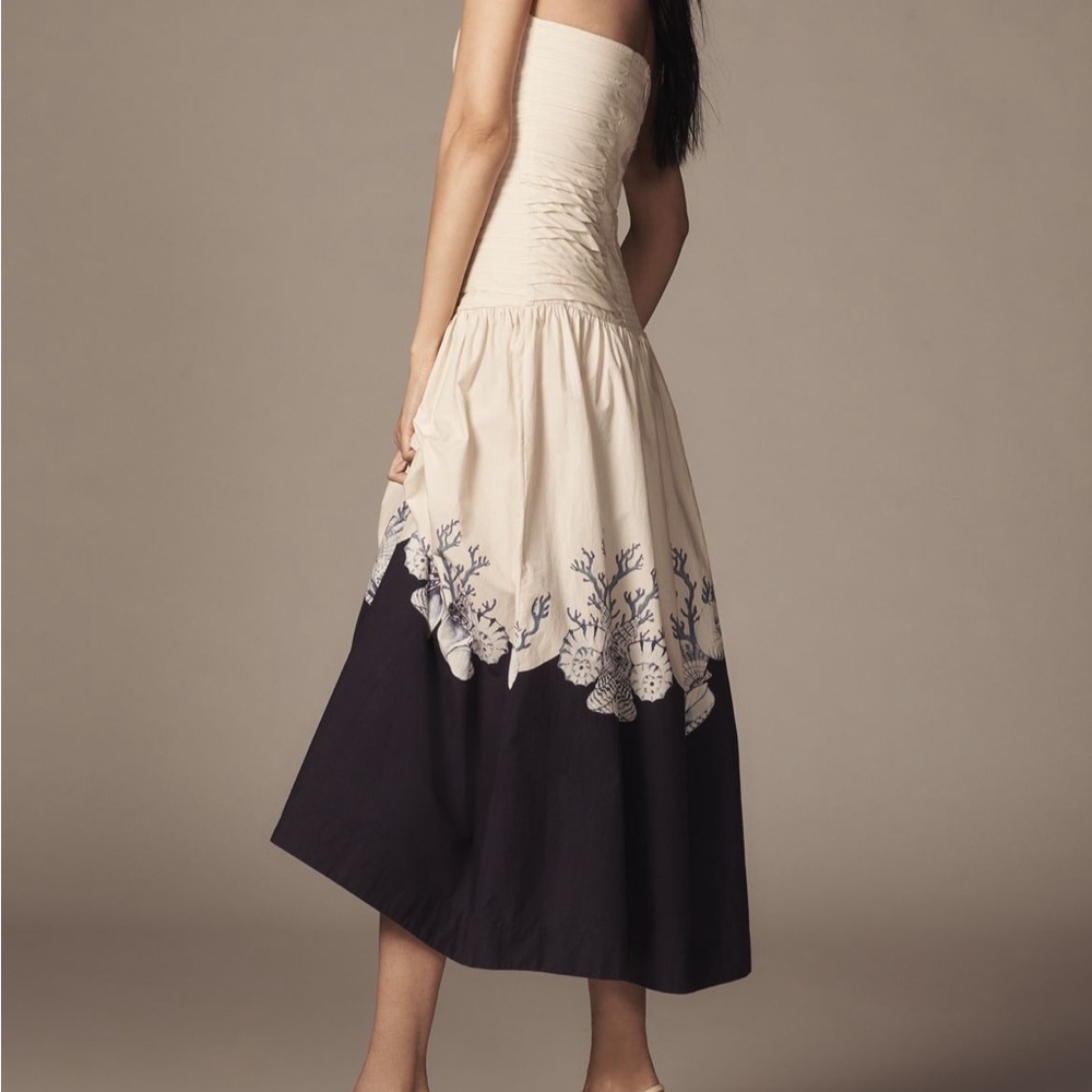 Carolina K Malla Strapless Drop-Waist Midi Dress - New with Tags - Picture 7 of 8